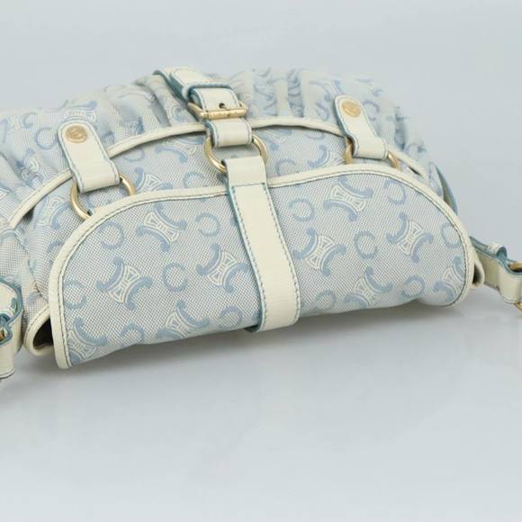 CELINE C Macadam Canvas Shoulder Bag Light Blue Auth 107709 - Picture 6 of 16